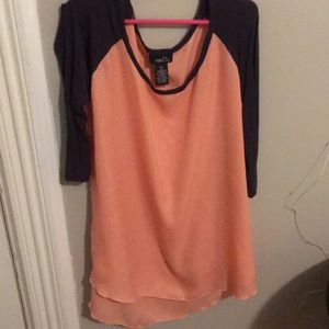 Half sleeve baseball tee